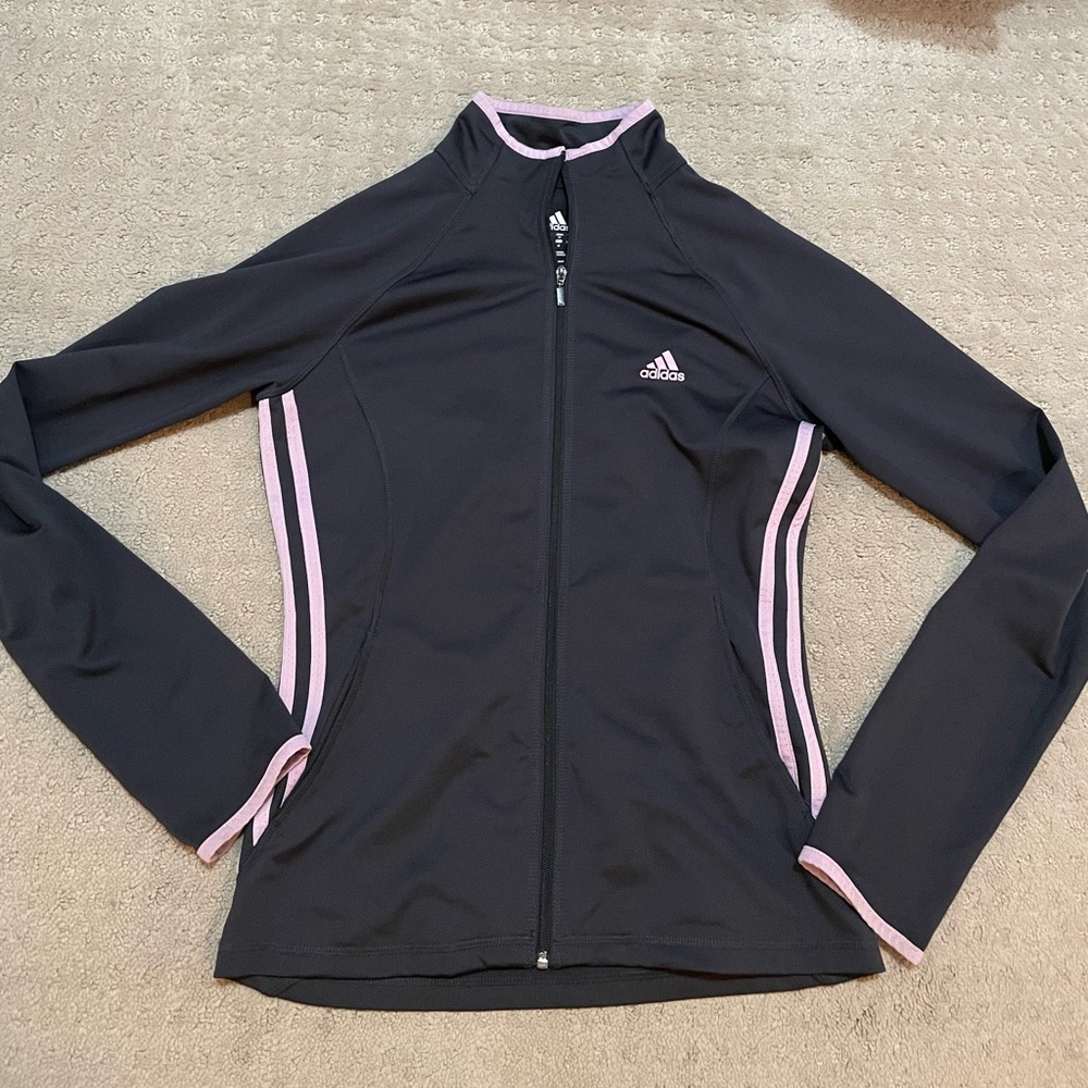 Adidas athletic jacket, size small, grey